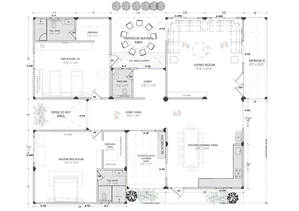 Brutalist Villa — floor plan
